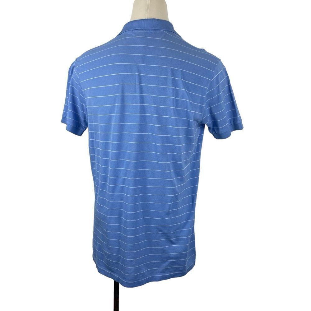 Men's Polo Ralph Lauren Blue & White‎ Striped Cotton Polo XL - Picture 4 of 5